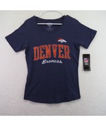 Denver Broncos T Shirt Womens Size Small NFL Football V Neck Short Sleev... - $17.81