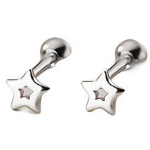 Anyco Earrings Fashion Star Silver 925 Sterling Simple Geometric Stars Square - £15.98 GBP