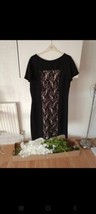 ladies Black Lace Shift Dress size 14 by M&amp;S in very good condition - £14.13 GBP
