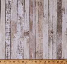 Cotton Landscape Barn Wood Boards Carpentry Fabric Print BTY D783.56 - £25.81 GBP