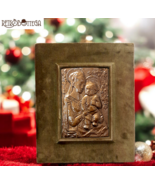 Gold-painted metal panel Madonna with Baby Jesus panel - $1,272.27 MXN