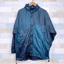 Coleman Vintage Nylon Ripstop Rain Track Jacket Green Full Zip Hooded Me... - $29.69