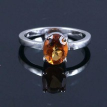 100% Natural Citrine 925 Sterling Silver Ring Fine Jewelry For Grils And Women - £64.82 GBP