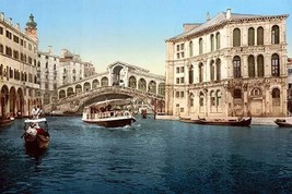The Grand Canal with the Rialto Bridge, Venice, Italy - Art Print - £17.57 GBP+
