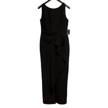 Marina Jumpsuit Womens 10 Black Wide Leg Cascade Ruffle Capsule Neutral ... - $39.40