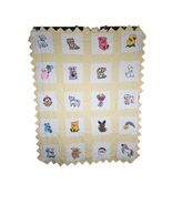 Vintage Handmade Yellow and White Baby Quilt Animals Circus 52 x41 - $134.30 CAD