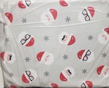 Printed Fabric Tablecloth,52&quot;x70&quot; Oblong, CHRISTMAS SANTA FACES ON GREY,... - £14.01 GBP