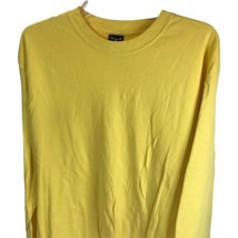 Vintage Hanes Beefy-T Tee T Shirt Blank Yellow SZ L Long Sleeve - £10.31 GBP