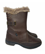 Womens Sporto Brown Faux Leather Side Zip Faux Fur Trim Boots Thermolite... - $22.76