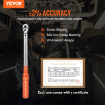 3/8&quot; Drive Click Torque Wrench 10-80 ft-lb Dual-Direction with Adapters Kit - £25.53 GBP