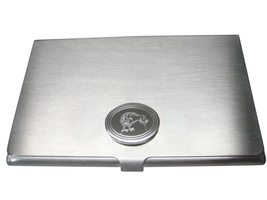 Silver Toned Oval Etched Kiwi Bird Business Card Holder - £32.14 GBP