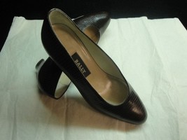 NWOB Bally Chocolate Brown Croc Stamped Leather 2&#39;&#39; Stacked Heel Size 5 - $78.21