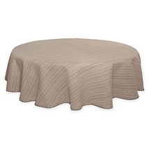 Terra Woven Lyon Fabric Tablecloth 70&quot; Round in Sand Beige Easy Care Summer - £27.31 GBP