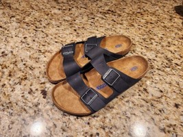 Birkenstock Arizona Soft Footbed Size 44  M11 R Dark Gray Leather Slide Sandal - £86.25 GBP