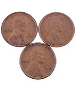Lot of 3 Lincoln Cents (1916-P/D/S) in XF+ to AU Condition, Brown Color - $102.80 CAD