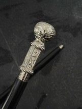 Handle Silver Victorian Royal Walking Stick Wooden Cane Luxury Style WalkingCane - £31.19 GBP