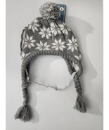New Happy Howlidays Grey White Snowflake Large Pet Beanie Hat Headpiece ... - £7.76 GBP