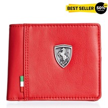 Authentic Puma Ferrari Red Bifold Genuine PU Leather Men Wallet 100% Brand New - £20.32 GBP