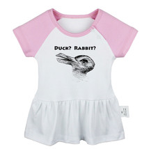 Rabbit Duck FIG illusion Art Newborn Baby Dress Toddler Infant Cotton Clothes - £10.28 GBP