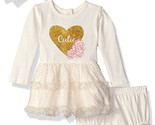 NWT Vitamins Baby Girls Gold Heart Tulle Dress Headband Set 9 M Valentin... - $10.99