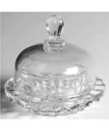 Mikasa Medium Crystal Covered Round Butter/Cheese Dish 4.5&quot; tall - $13.51 CAD