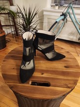 Zara Black Mesh Booties Boots Shoes Heels Size 6.5 Black - £12.69 GBP