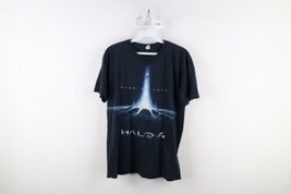 Vintage Microsoft Halo 4 Mens Medium Faded Spell Out Video Game T-Shirt Black - £35.57 GBP