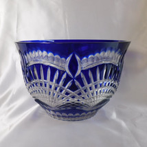 Very Large Blue Cut to Clear Punch Bowl # 22353 - $262.35
