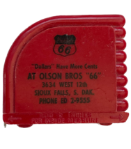 Olson Bros Phillips 66 Sioux Falls, Id Vintage 70 in Red Plastic Tape Me... - £27.28 GBP