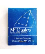 McQuale&#39;s Restaurant Vintage Matchbook Shrewsbury Nautical Matches Unstr... - $377.05 MXN