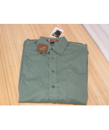 Large Harriton Mens Long Sleeve Twill Shirt Stain Release M500 Dill Gree... - £14.75 GBP