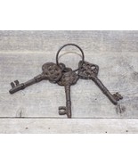 3 CAST IRON JAIL Keys House RUSTIC WESTERN CHURCH Key Ring Lock SKELETON... - €11,28 EUR