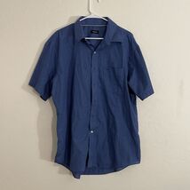 Van Heusen Button Down Short Sleeve XL Shirt Top Men Pocketed Micro Chec... - €12,00 EUR