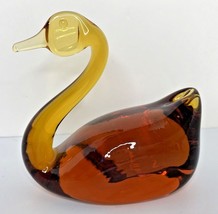 Vintage Viking Art Glass Swan Goose Duck Figure Paperweight Paper Tag - $26.99