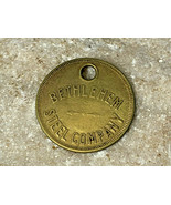 Old Vtg Bethlehem Steel Company Chit Brass Tool Employee Check CO 324 Co... - $39.95