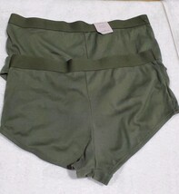 2 Pair Auden Women's Medium  (8-10) Cotton Ribbed Olive Boyshorts image 3