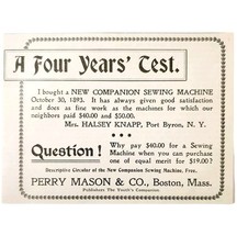 Perry Mason Companion Sewing Machine 1897 Advertisement Victorian Craft ... - $19.99