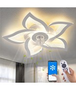 Ventilador de techo con luces y control remoto, blanco personalizado - €80,12 EUR
