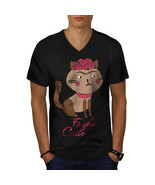 Frida Kahlo Cat Shirt Funny Men V-Neck T-shirt - £10.17 GBP+