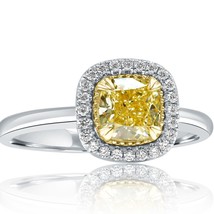 Authenticity Guarantee 
1.20 Carat Cushion Faint Yellow Diamond Engagement Ri... - £2,393.51 GBP