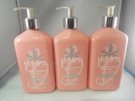 Lot of 3 Hempz Beauty Sweet Jasmine &amp; Rose Herbal Moisturizer Lotion 17oz Bottle - $31.50