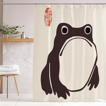 Unimpressed Frog Shower Curtain Ink Cute Funny Asian Style Traditional Japanese  - £29.65 GBP