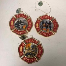 Lot of 3 Vtg Bradford Editions FIREFIGHTER Heirloom Porcelain Courage Un... - $83.70