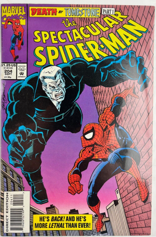 The Spectacular Spider-Man #204 Marvel Comics Death By Tombstone - $3.49