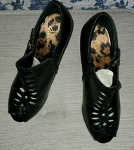 Sam Edelman  Leather Open Toe Bootie Heels 4 inch Black Size 8 - £23.73 GBP