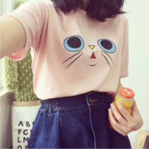 Korean Style School Girls Women Blouses Summer T-shirt Loose Basic Tee - $7.99