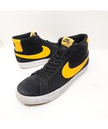 Men&#39;s Nike SB Zoom Blazer Mid Skate Black University Gold Yellow - Size 8.5 - $68.07 CAD
