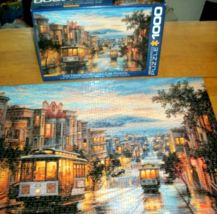 Jigsaw Puzzle 1000 Pieces San Francisco CA Cable Cars Victorian Homes Complete - $14.84