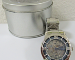 Men&#39;s New S2 SQURE 48110G Round Skeleton Silver Watch and Case  - $98.01
