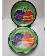 Studio 33 Hand-Painted Christmas Plate With Two Ornaments 11&quot; Inches Wid... - €8,92 EUR